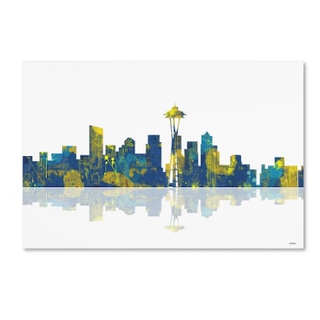 Marlene Watson 'Seattle Washington Skyline II' Canvas Art,16x24